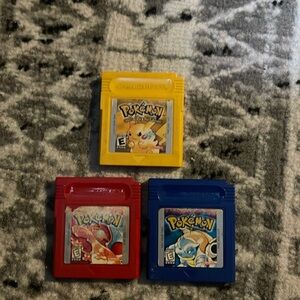 Original Red, Blue, and Yellow Pokémon games
